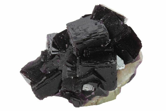 Deep-Purple Fluorite On Druzy Quartz - China #228236